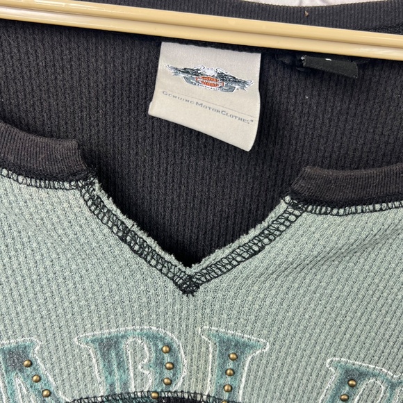 🏍 |•HARLEY-DAVIDSON•| Waffle Knit Slim Cut Long Sleeve Top Size Small - Picture 4 of 9